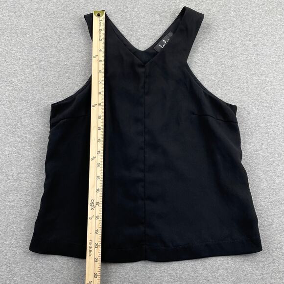 Lulus Party Time Sleeveless Top Size S Black High Neck Crossover Open Tulip Back - Picture 9 of 14